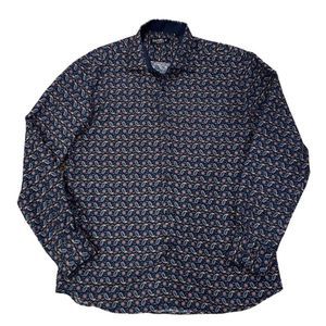 Daniel K Tailored Fit Paisley Button Down Shirt Size Large